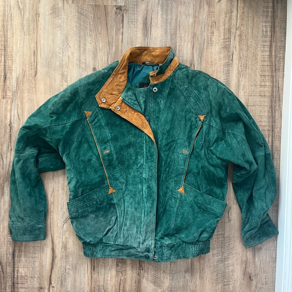 Vintage leather bomber jacket